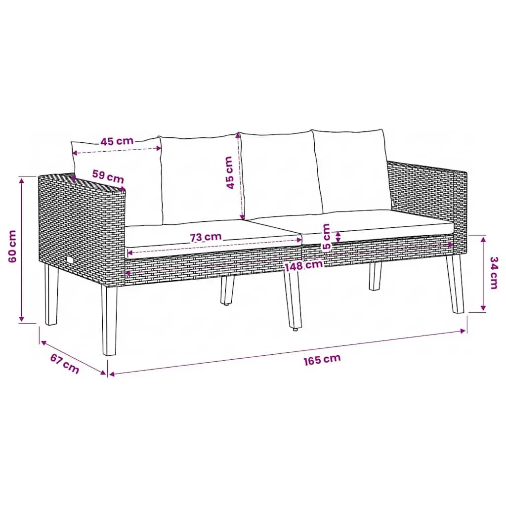 2-Seater Sofa for Outdoors