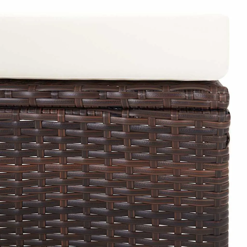 Reclining Garden Chair Outdoor Seating Adjustable Brown PE Rattan Armchair with Footrest