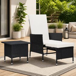 Reliable Garden Lounge Set with Footrest and Cushions