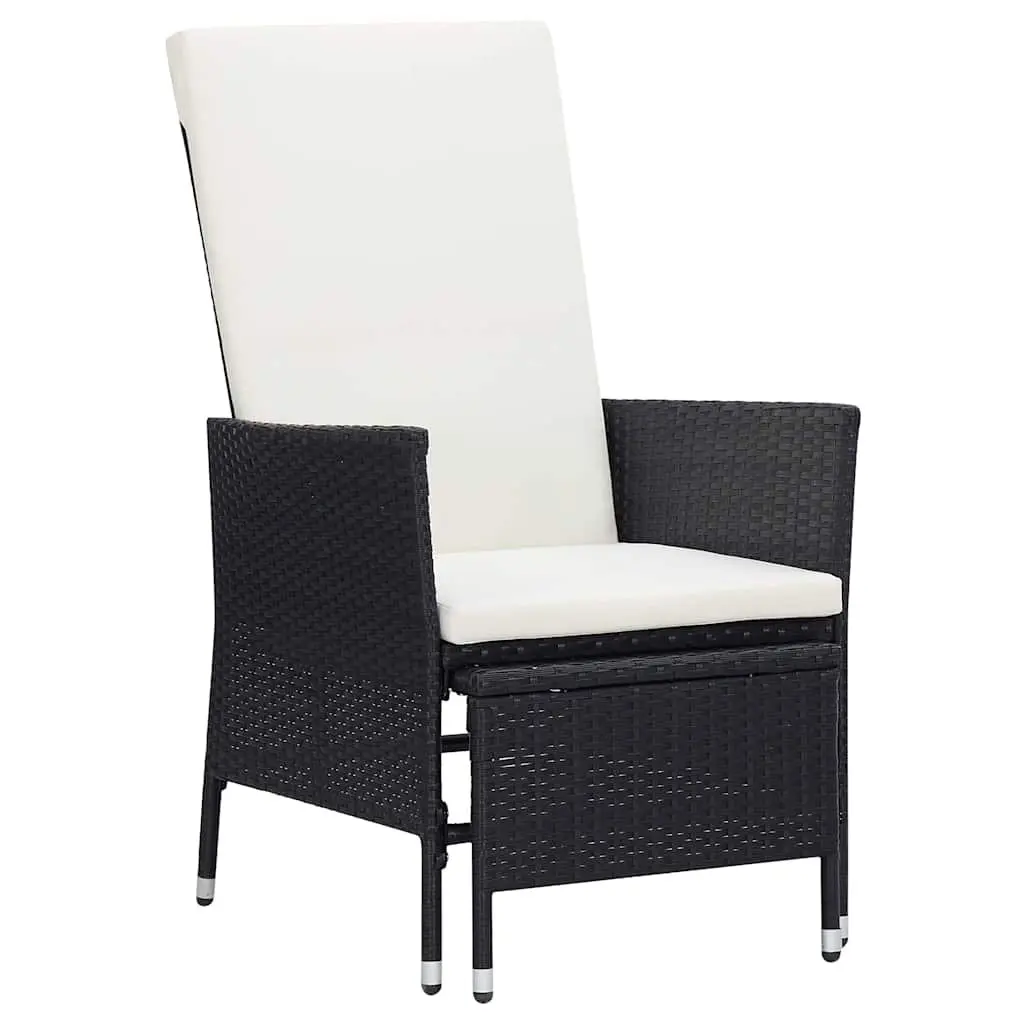 Garden Lounge Set 2 Piece Outdoor Furniture Armchair Tea Table Black