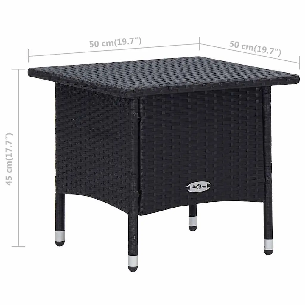 Garden Lounge Set 2 Piece Outdoor Furniture Armchair Tea Table Black