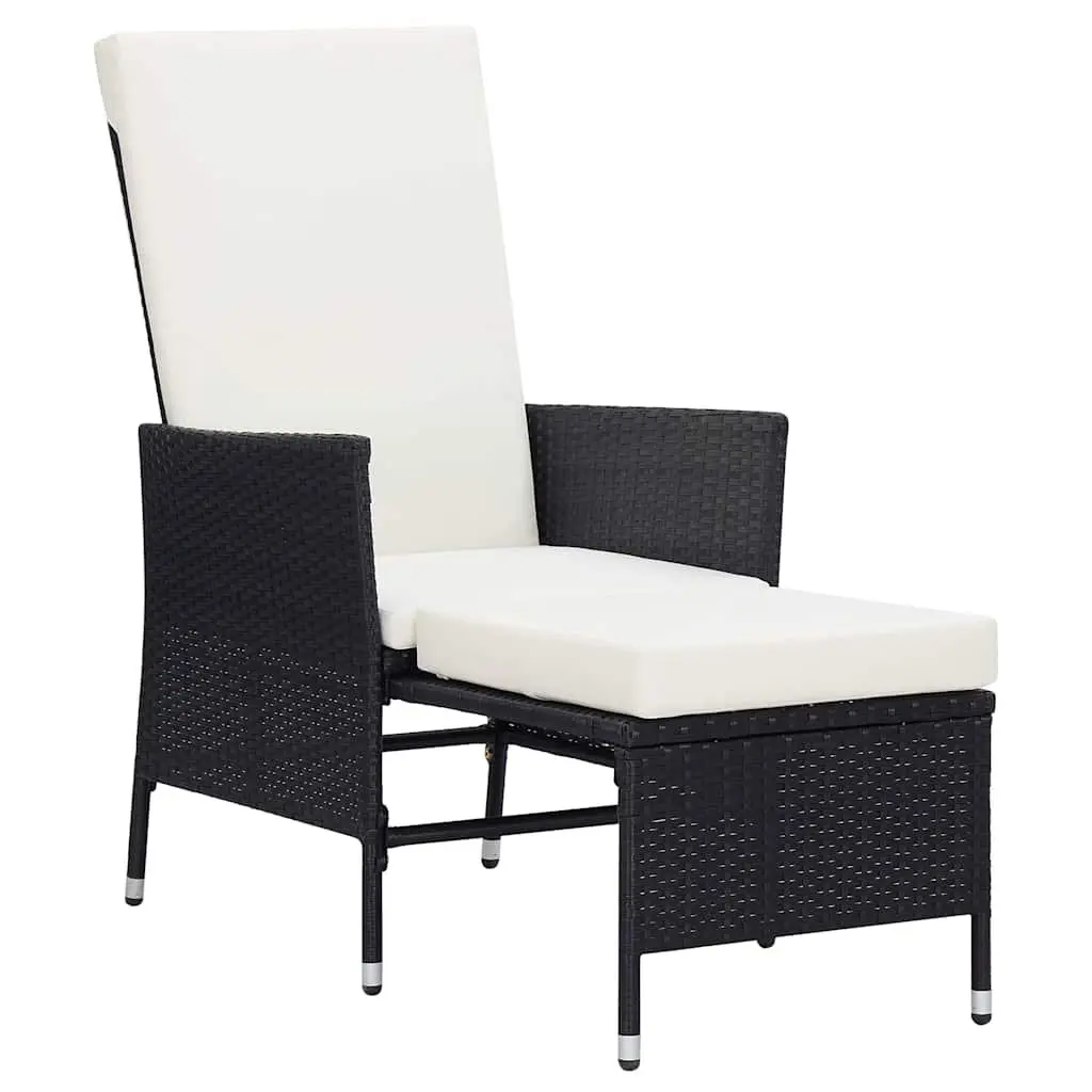 Garden Lounge Set 2 Piece Outdoor Furniture Armchair Tea Table Black
