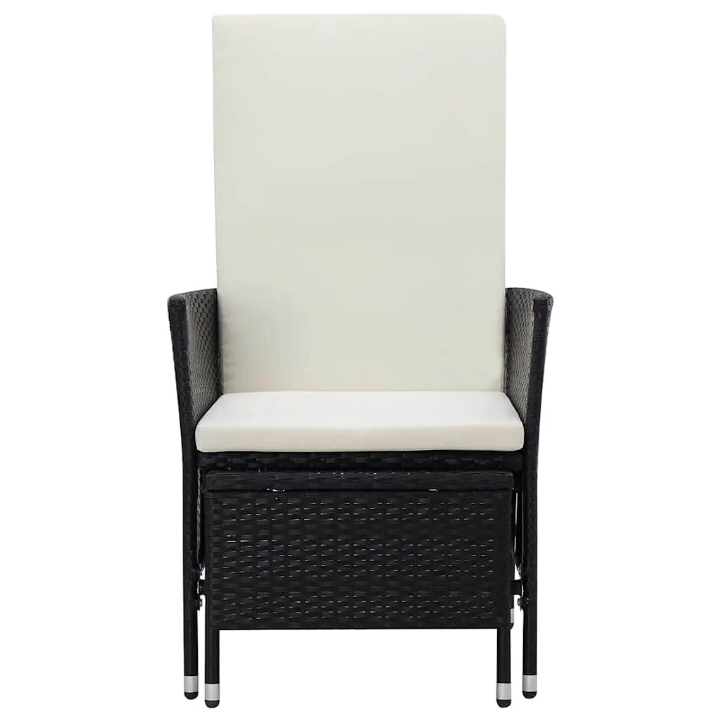 Garden Lounge Set 2 Piece Outdoor Furniture Armchair Tea Table Black