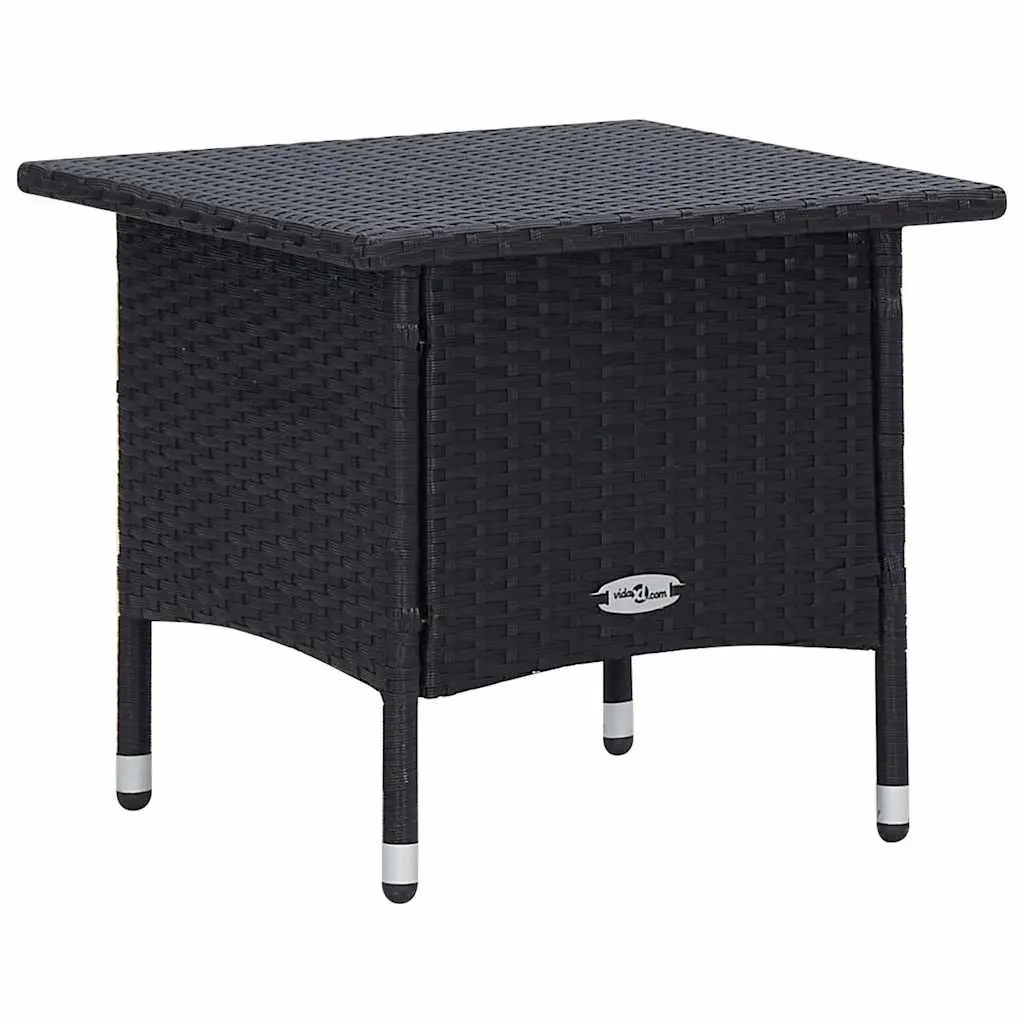 Garden Lounge Set 2 Piece Outdoor Furniture Armchair Tea Table Black