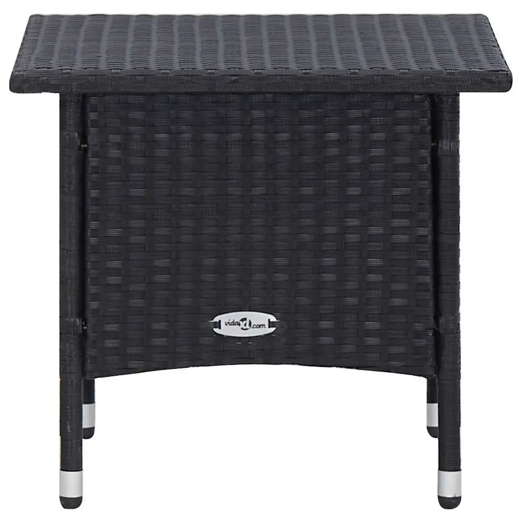 Garden Lounge Set 2 Piece Outdoor Furniture Armchair Tea Table Black