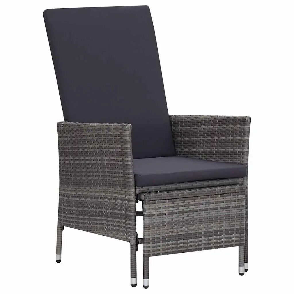Garden Lounge Set 2 Piece Outdoor Furniture Armchair Tea Table Grey