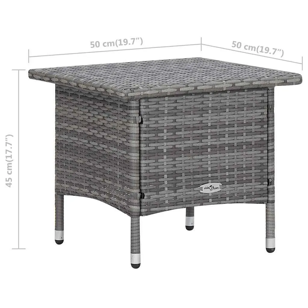 Garden Lounge Set 2 Piece Outdoor Furniture Armchair Tea Table Grey