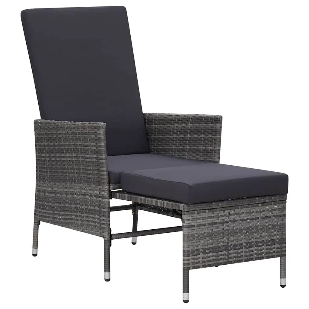 Garden Lounge Set 2 Piece Outdoor Furniture Armchair Tea Table Grey