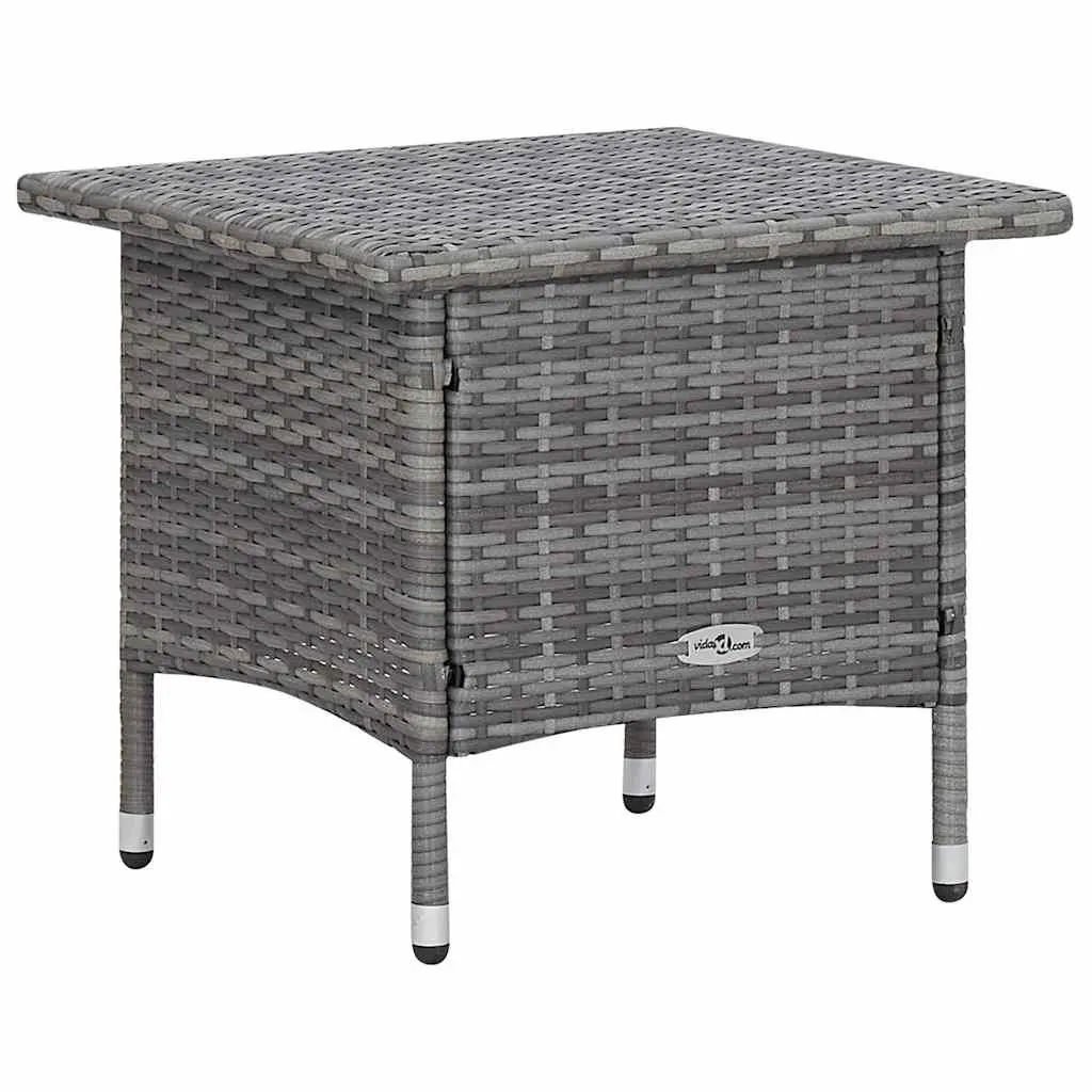 Garden Lounge Set 2 Piece Outdoor Furniture Armchair Tea Table Grey
