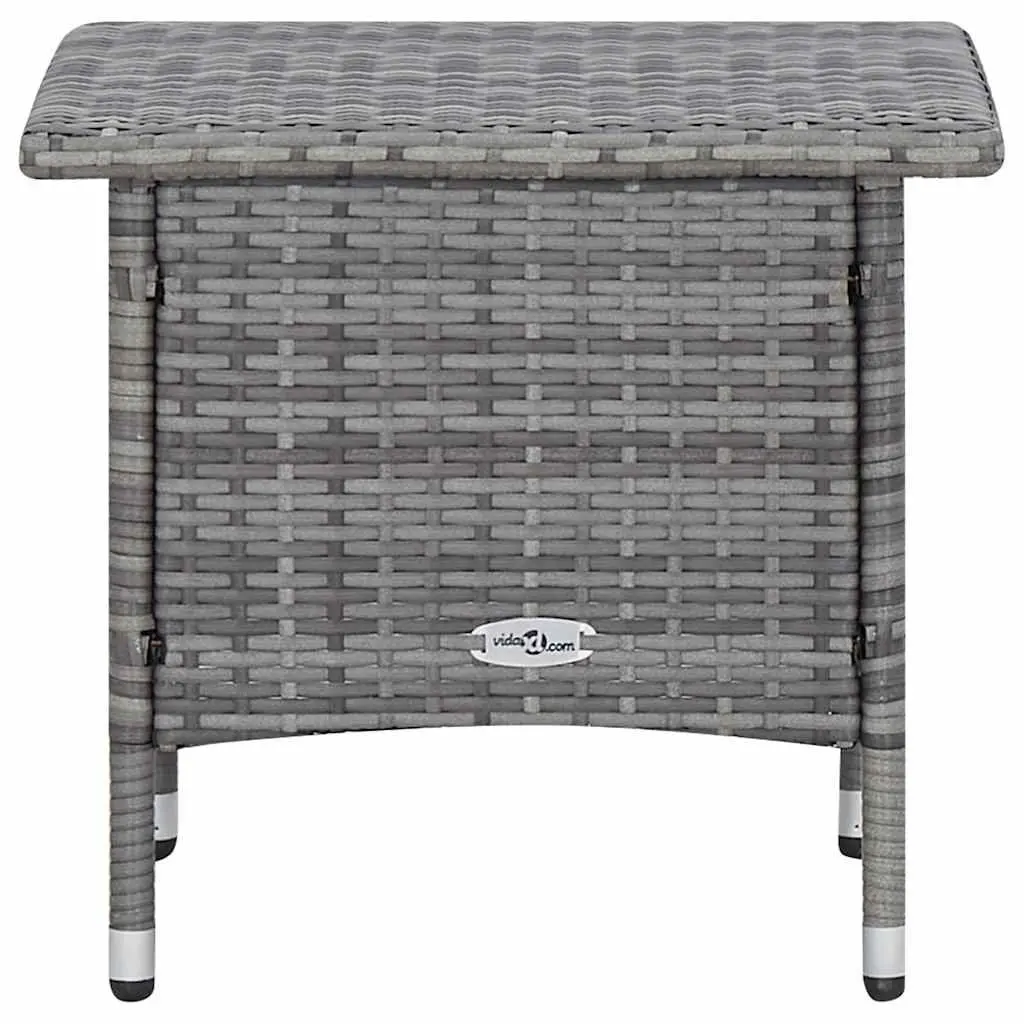 Garden Lounge Set 2 Piece Outdoor Furniture Armchair Tea Table Grey