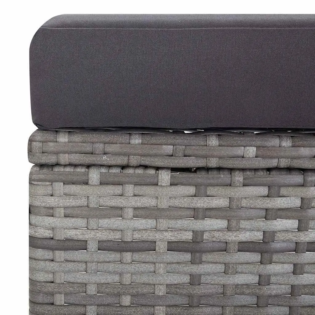 Garden Lounge Set 2 Piece Outdoor Furniture Armchair Tea Table Grey