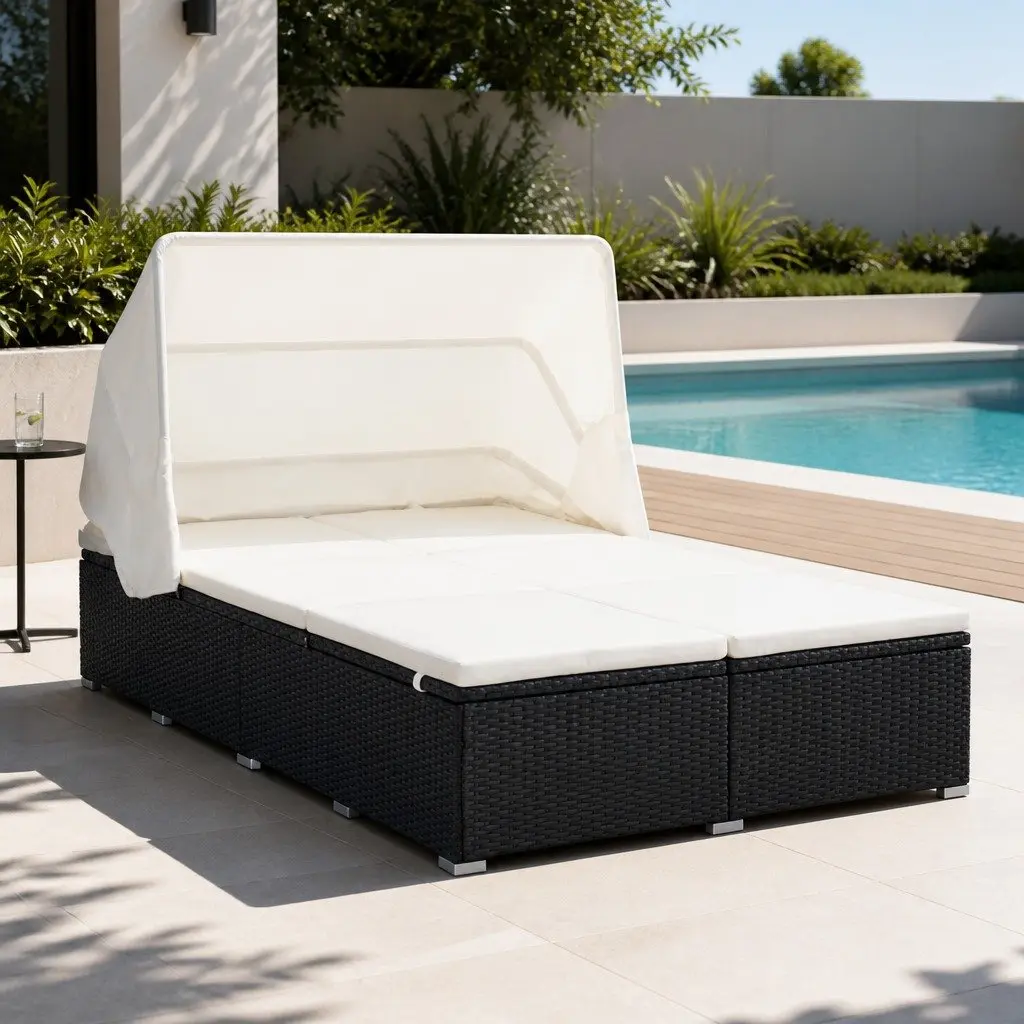 2-Person Sunbed with Easy Maintenance