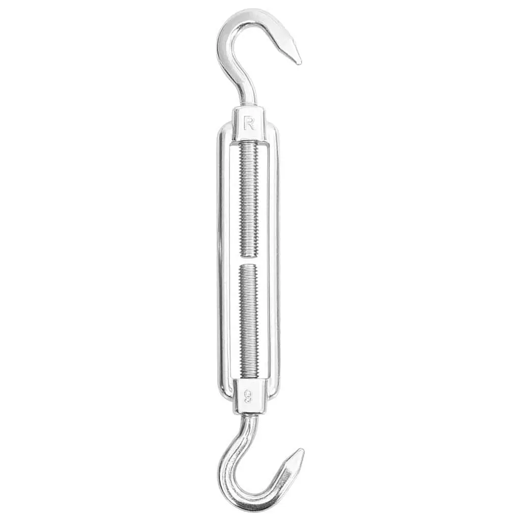 Sunshade Sail Accessory Set Stainless Steel Fittings Carabiners Pad Eyes 8 Piece
