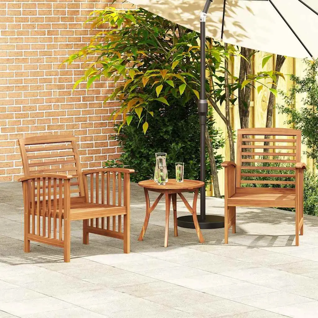 Garden Chairs Set of 2 Outdoor Wooden Patio Seating Furniture Brown