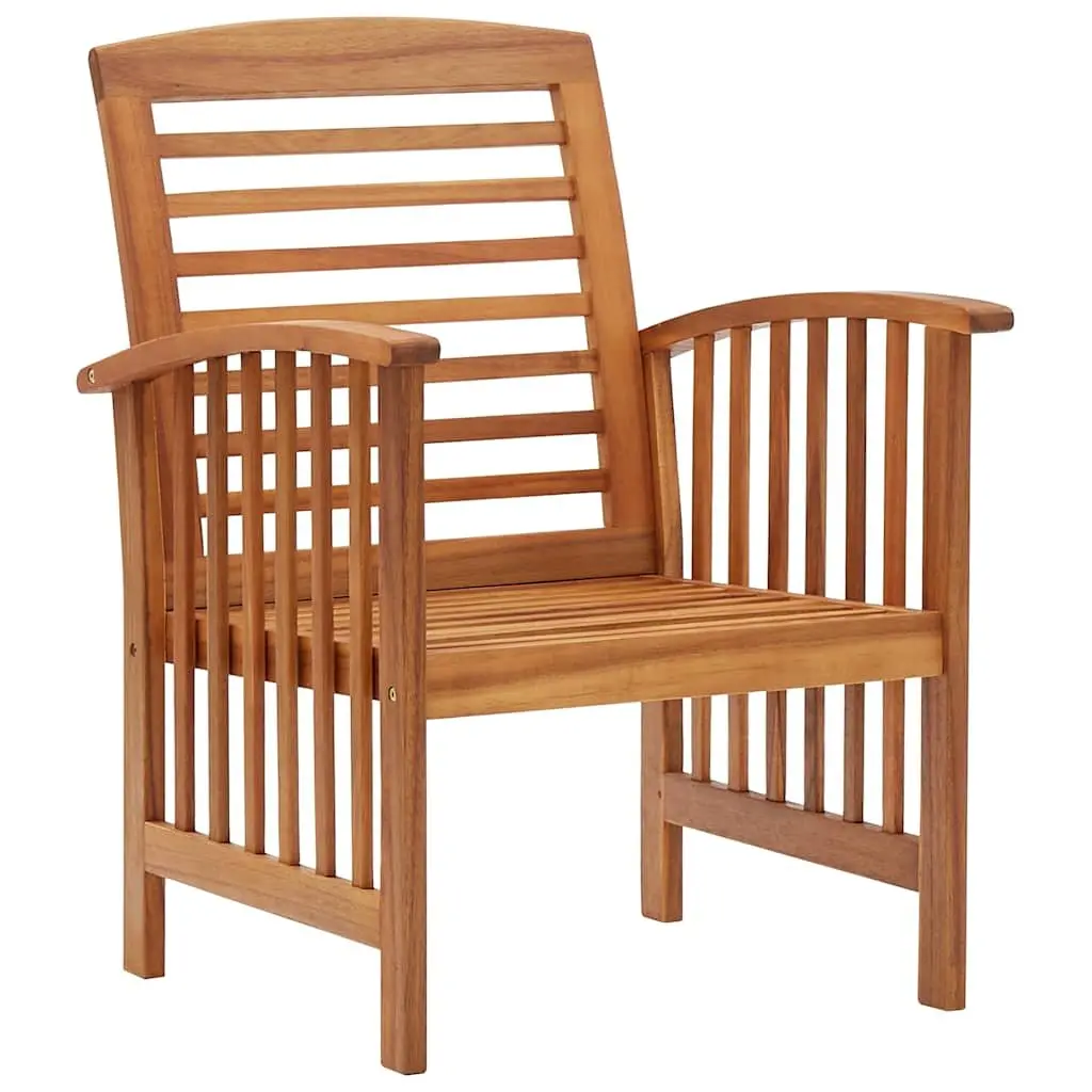 Garden Chairs Set of 2 Outdoor Wooden Patio Seating Furniture Brown