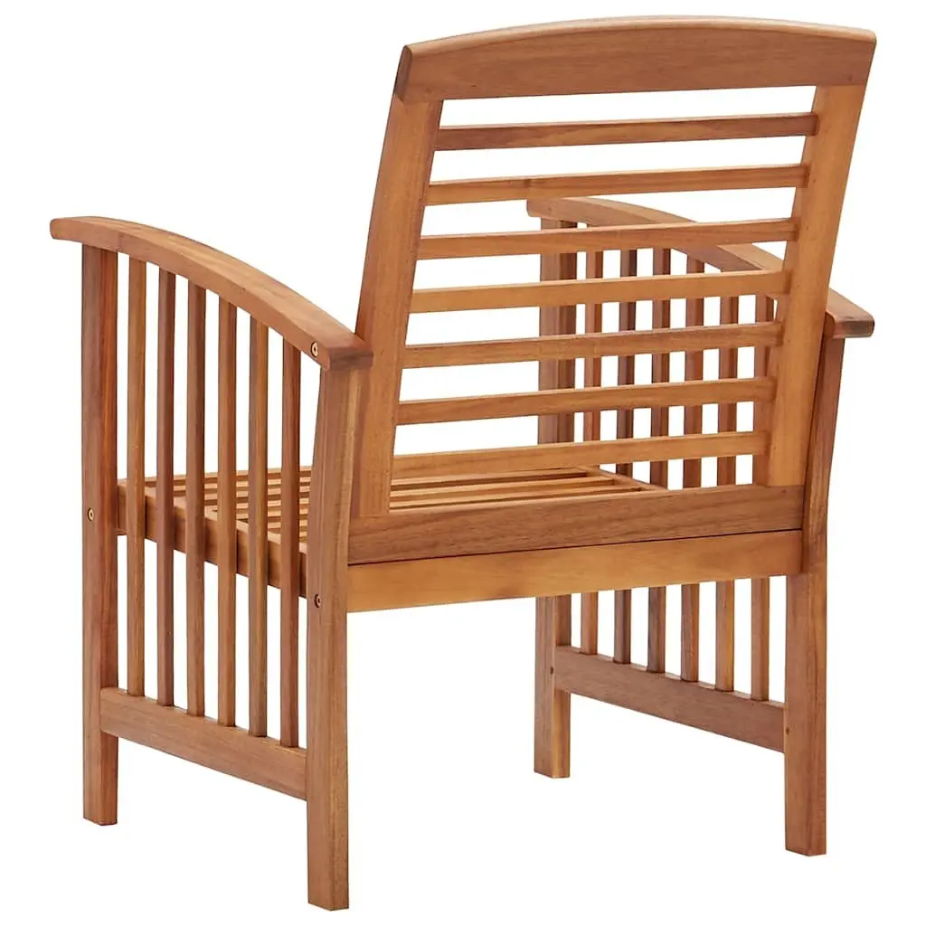 Garden Chairs Set of 2 Outdoor Wooden Patio Seating Furniture Brown