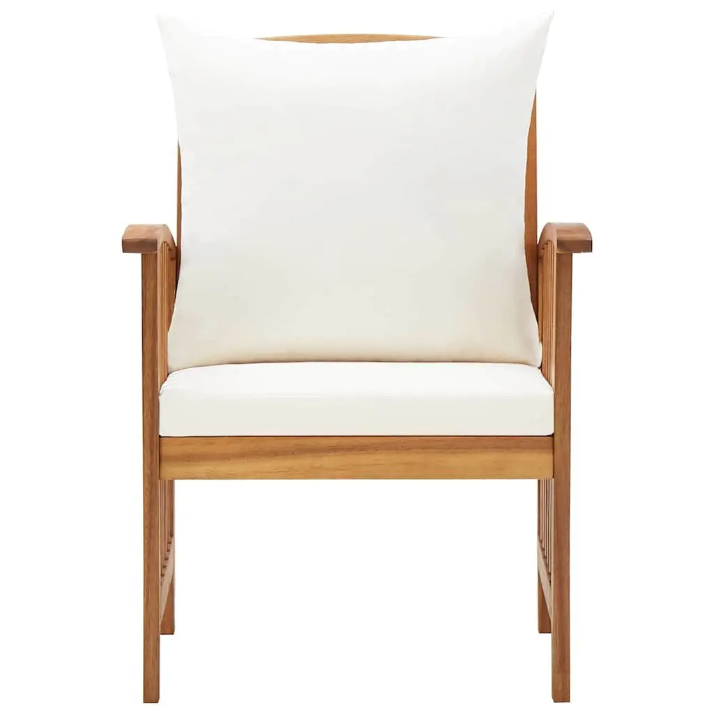 Wooden Garden Chairs Set of 2 with Cushions