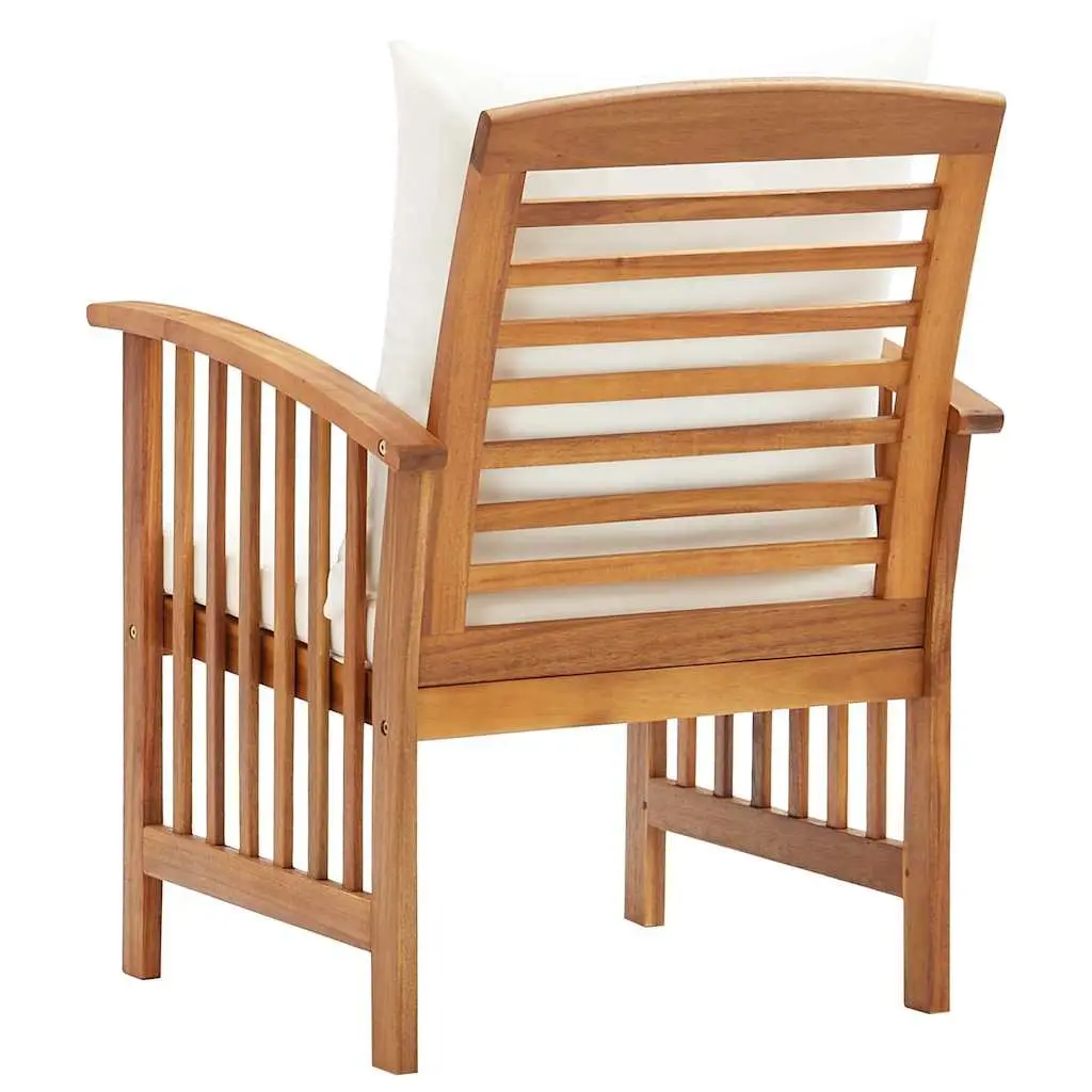 Wooden Garden Chairs Set of 2 with Cushions