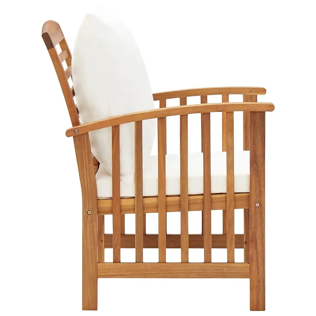 Wooden Garden Chairs Set of 2 with Cushions