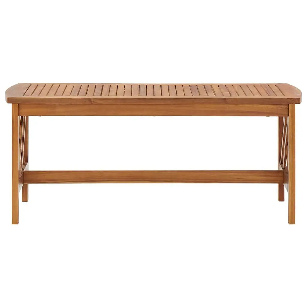 Coffee Table Solid Acacia Wood Brown Living Room Furniture Slatted Design