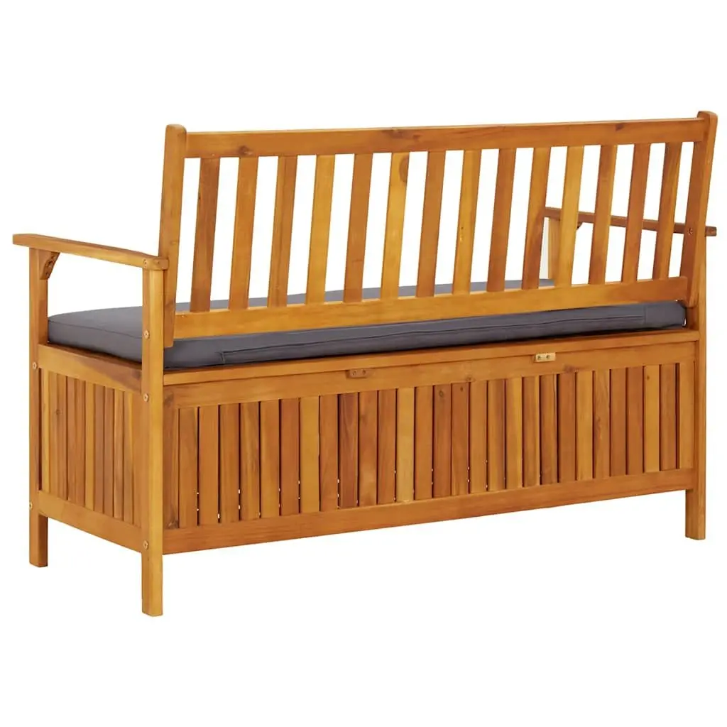 Grey Garden Storage Bench with Cushion