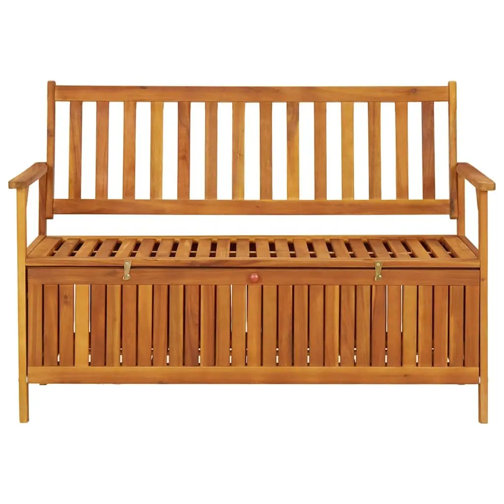 Outdoor Storage Bench 120cm Garden Seating Backrest Armrests Wooden Seat Box