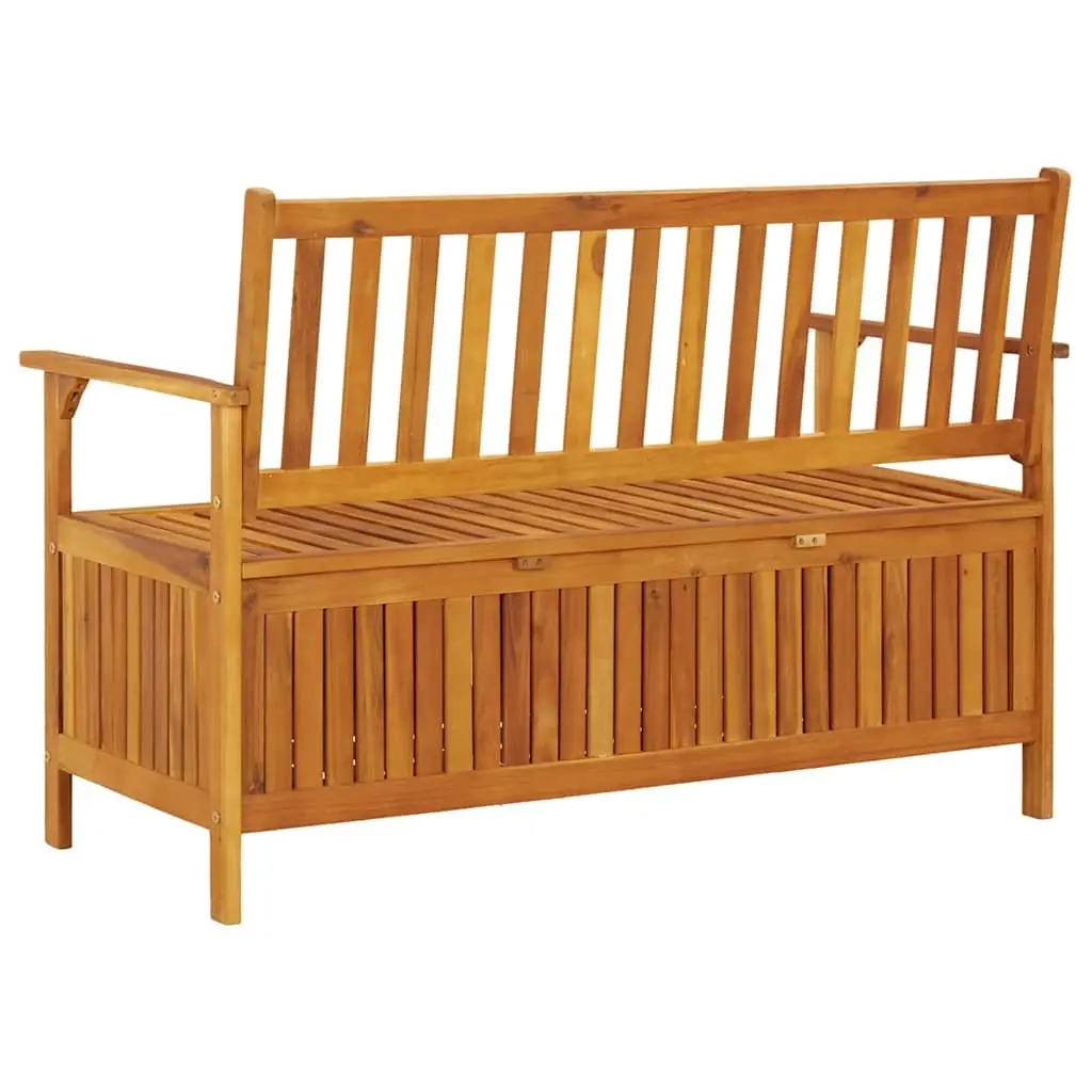 Outdoor Storage Bench 120cm Garden Seating Backrest Armrests Wooden Seat Box