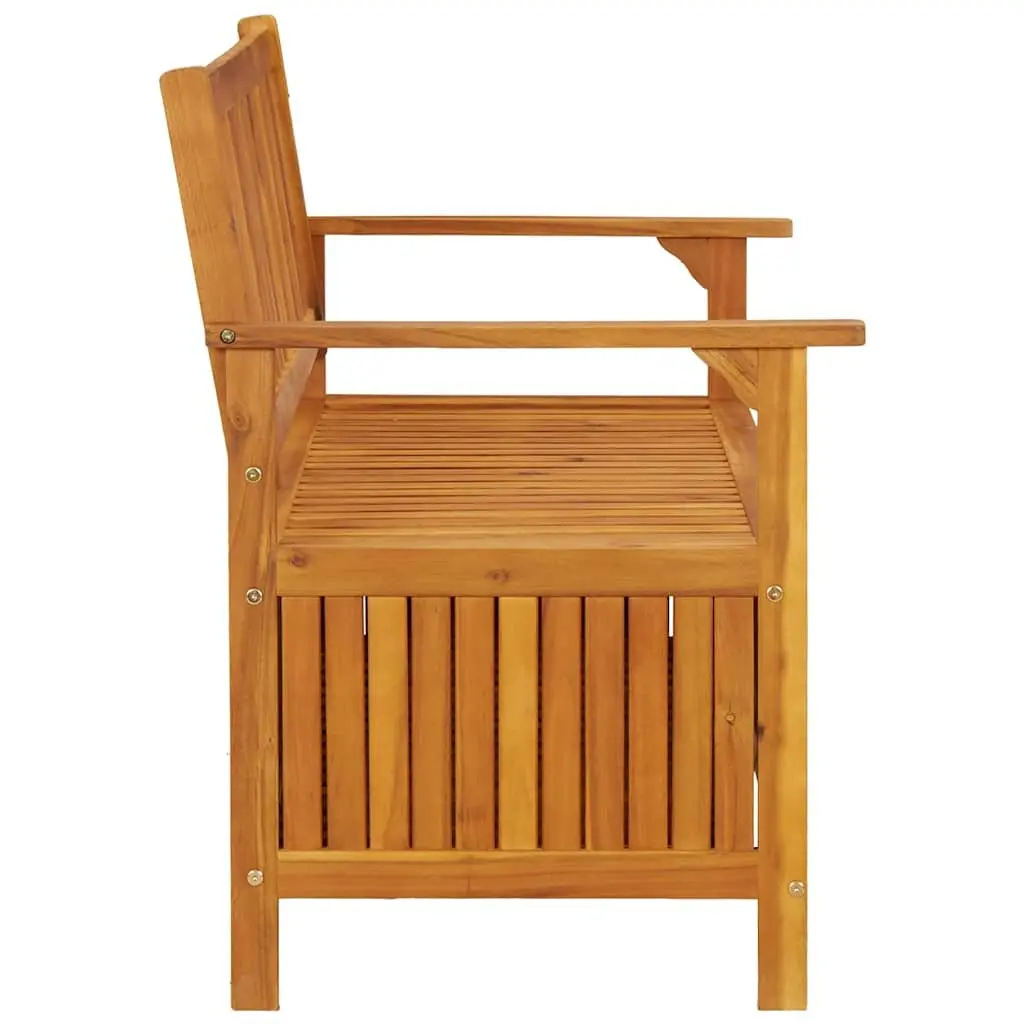 Outdoor Storage Bench 120cm Garden Seating Backrest Armrests Wooden Seat Box
