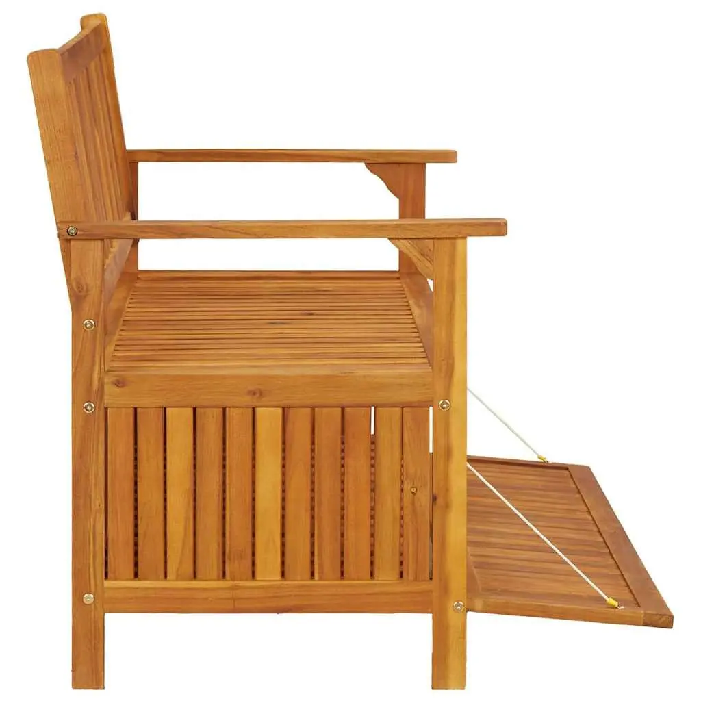 Outdoor Storage Bench 120cm Garden Seating Backrest Armrests Wooden Seat Box