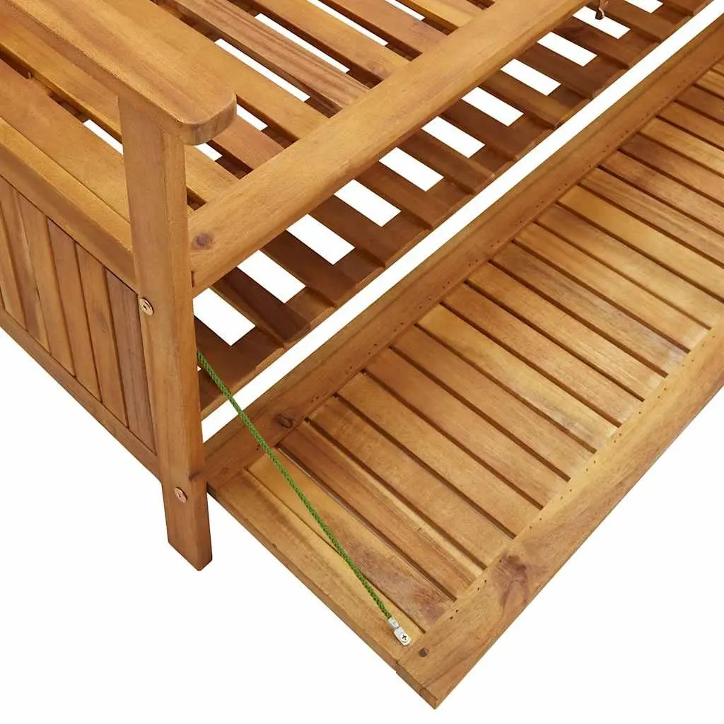 Outdoor Storage Bench 120cm Garden Seating Backrest Armrests Wooden Seat Box