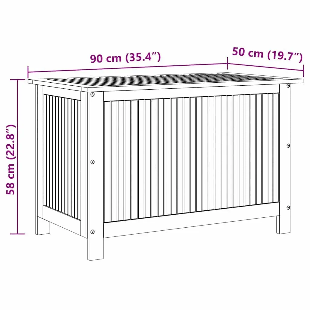 Garden Storage Box Outdoor Bench 90x50x58 cm Solid Acacia Wood Brown