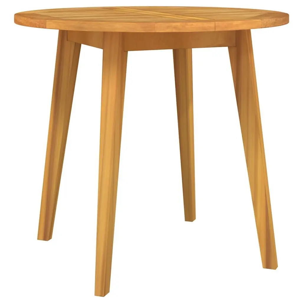 Solid Wood Garden Table Outdoor Dining 85cm Round Brown