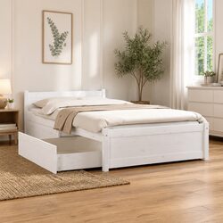 Reliable White Bed Frame with Storage Drawers for Your Home