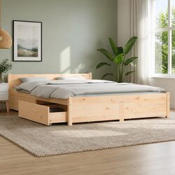 A Warm Addition: Wooden Bed Frame with Storage