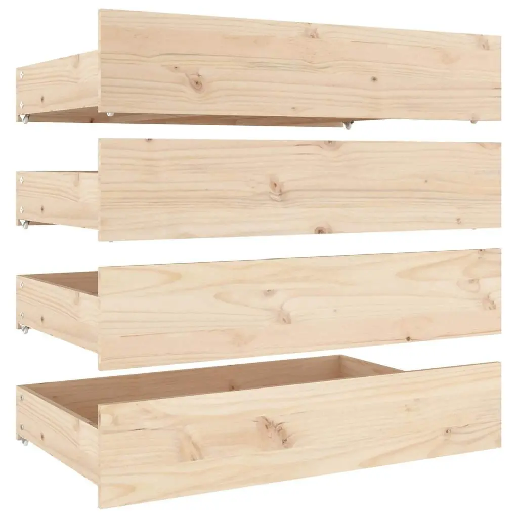 Wooden Bed Frame with Storage Drawers 135x190cm Brown