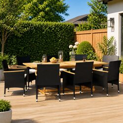 Affordable 9 Piece Outdoor Dining Set for Comfort