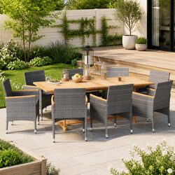 Comfortable 9 Piece Garden Dining Set with Value