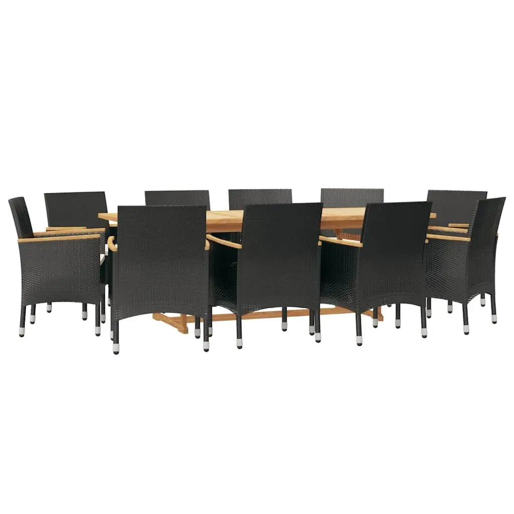 11 Piece Outdoor Dining Set Garden Patio Furniture Black
