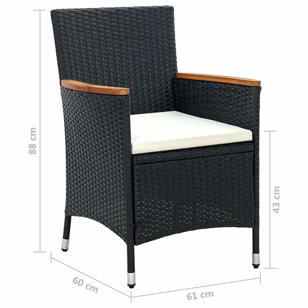 11 Piece Outdoor Dining Set Garden Patio Furniture Black