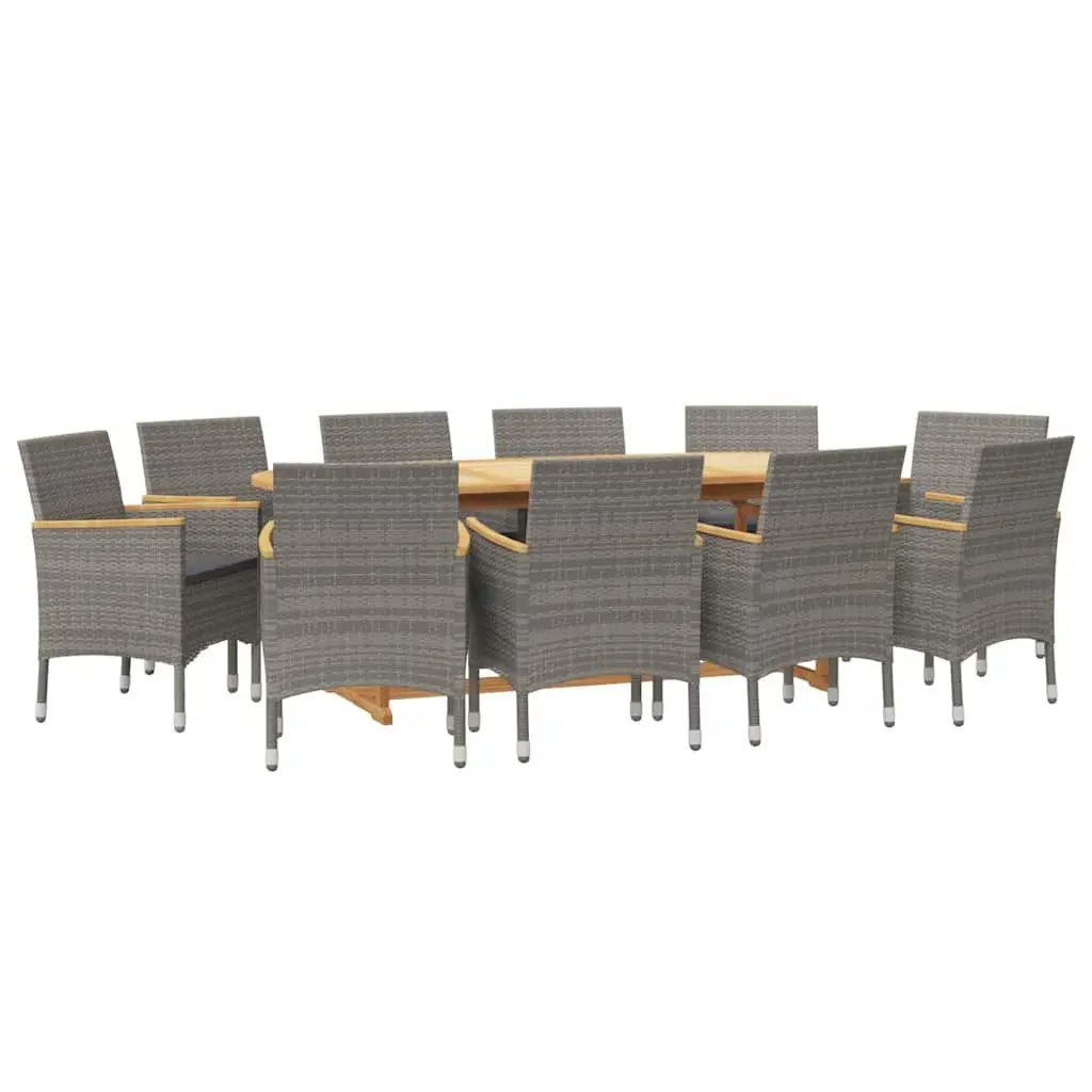 Garden Dining Set 11 Piece Outdoor Furniture Acacia Wood Patio Chairs Table Grey