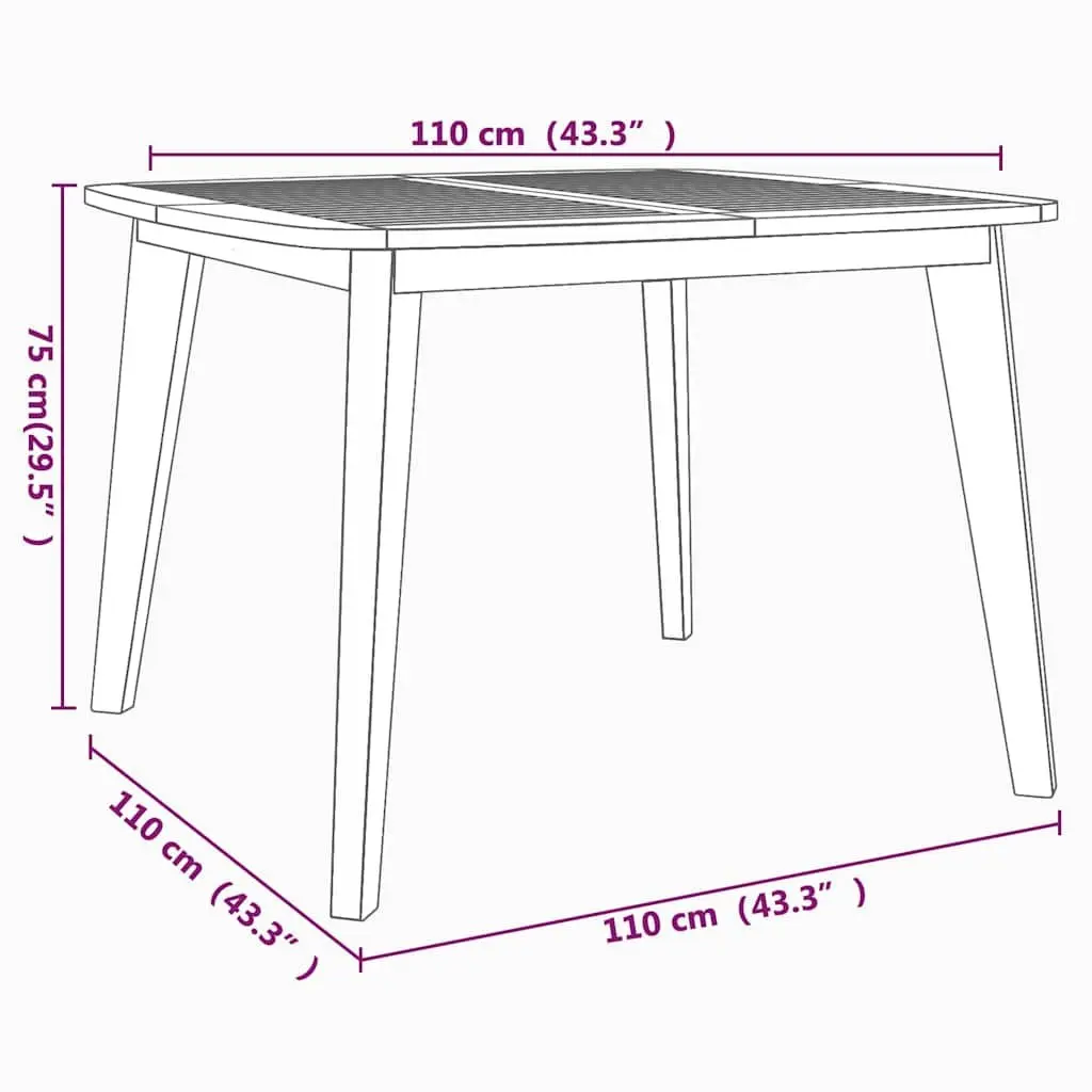 Solid Wood Garden Table for Outdoor Dining