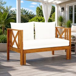 Warm & Functional 2-Seater Garden Daybed in Cream