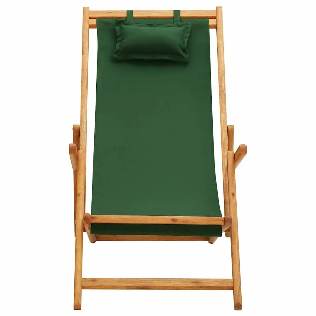 Folding Beach Chair Outdoor Lounge Reclining Seat Green
