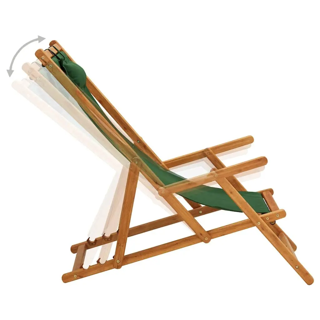 Folding Beach Chair Outdoor Lounge Reclining Seat Green