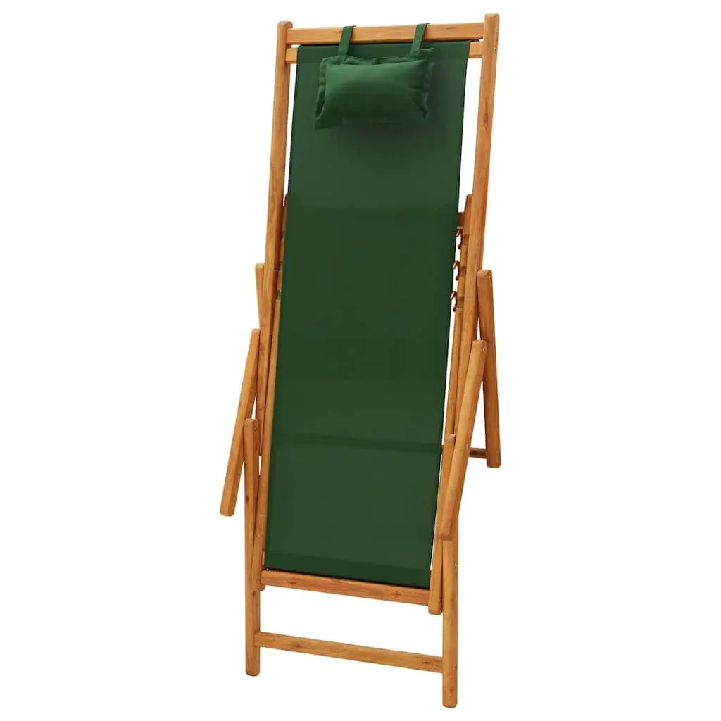 Folding Beach Chair Outdoor Lounge Reclining Seat Green