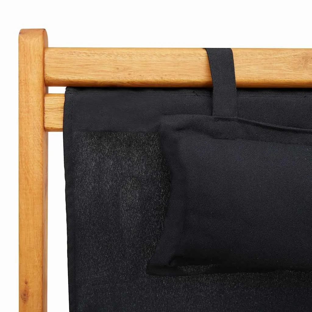 Folding Beach Chair Outdoor Reclining Lounge Seat Black