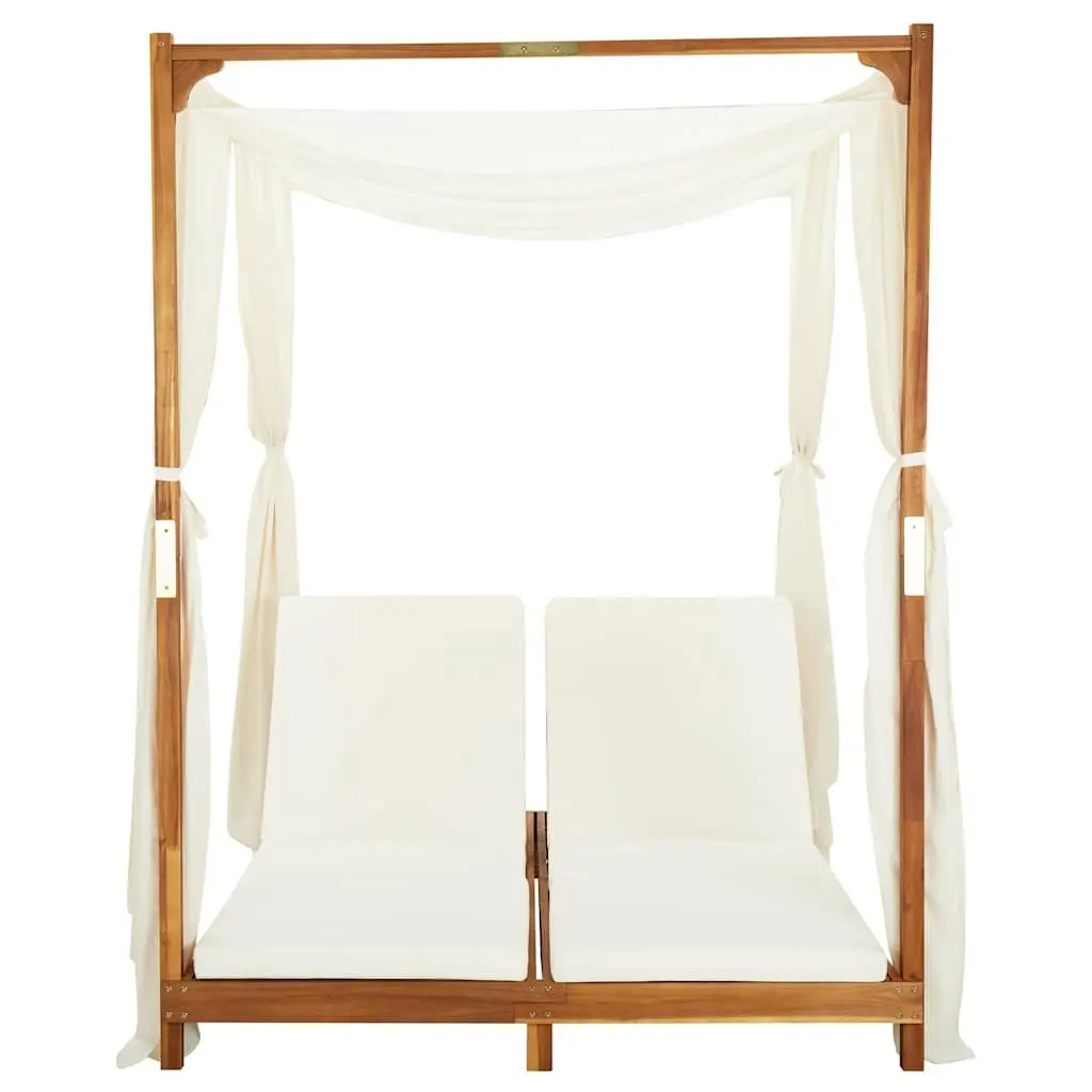 Double Sun Lounger with Cream Cushions