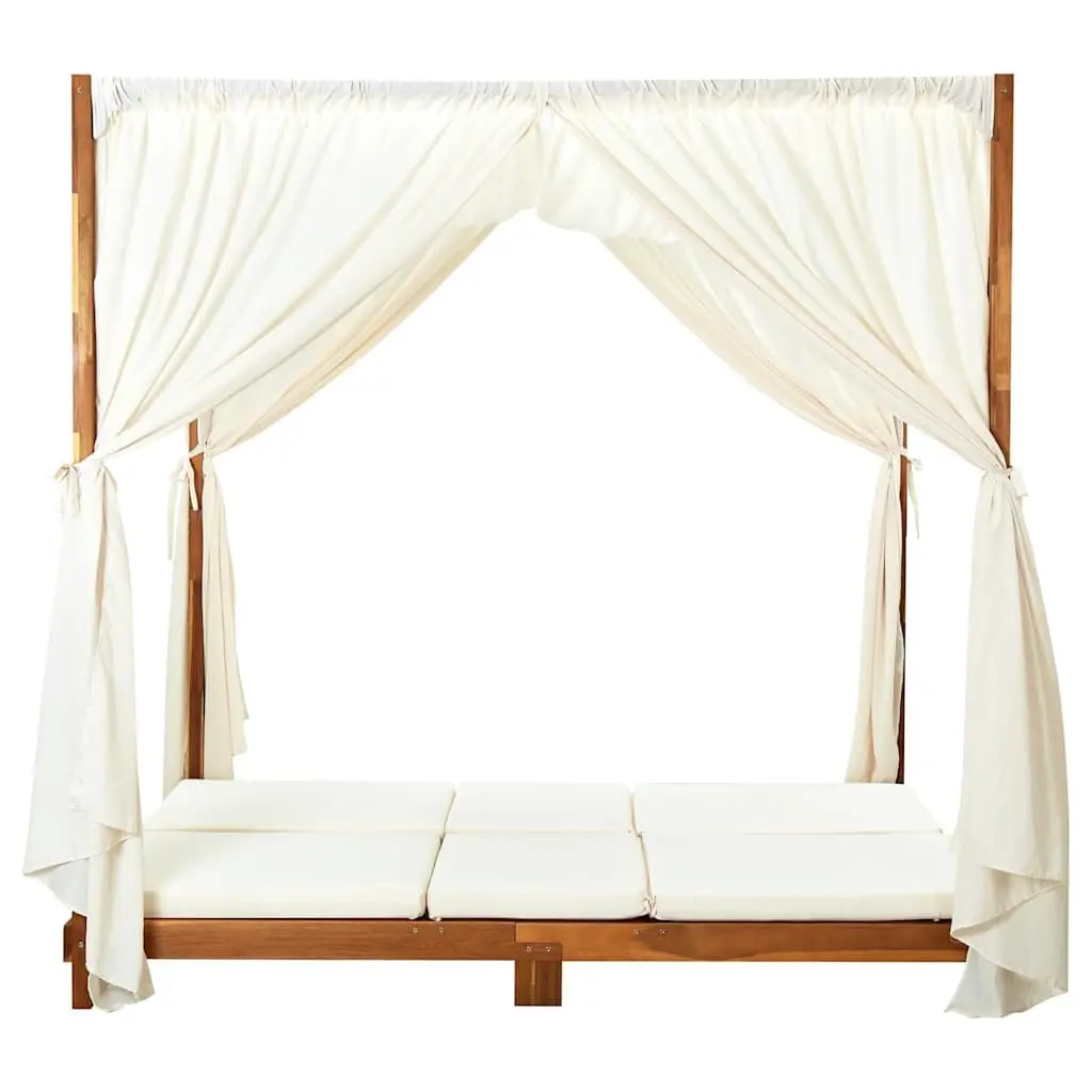 Double Sun Lounger with Cream Cushions