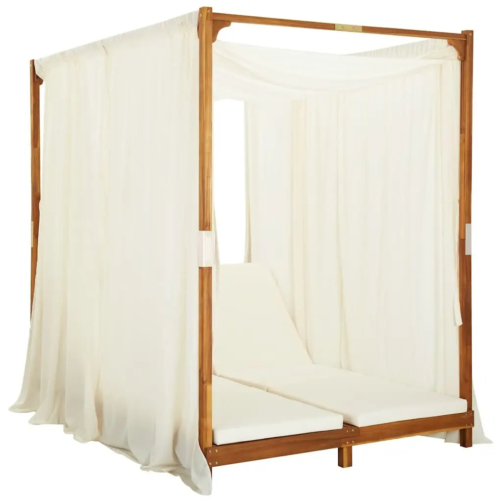 Double Sun Lounger with Cream Cushions