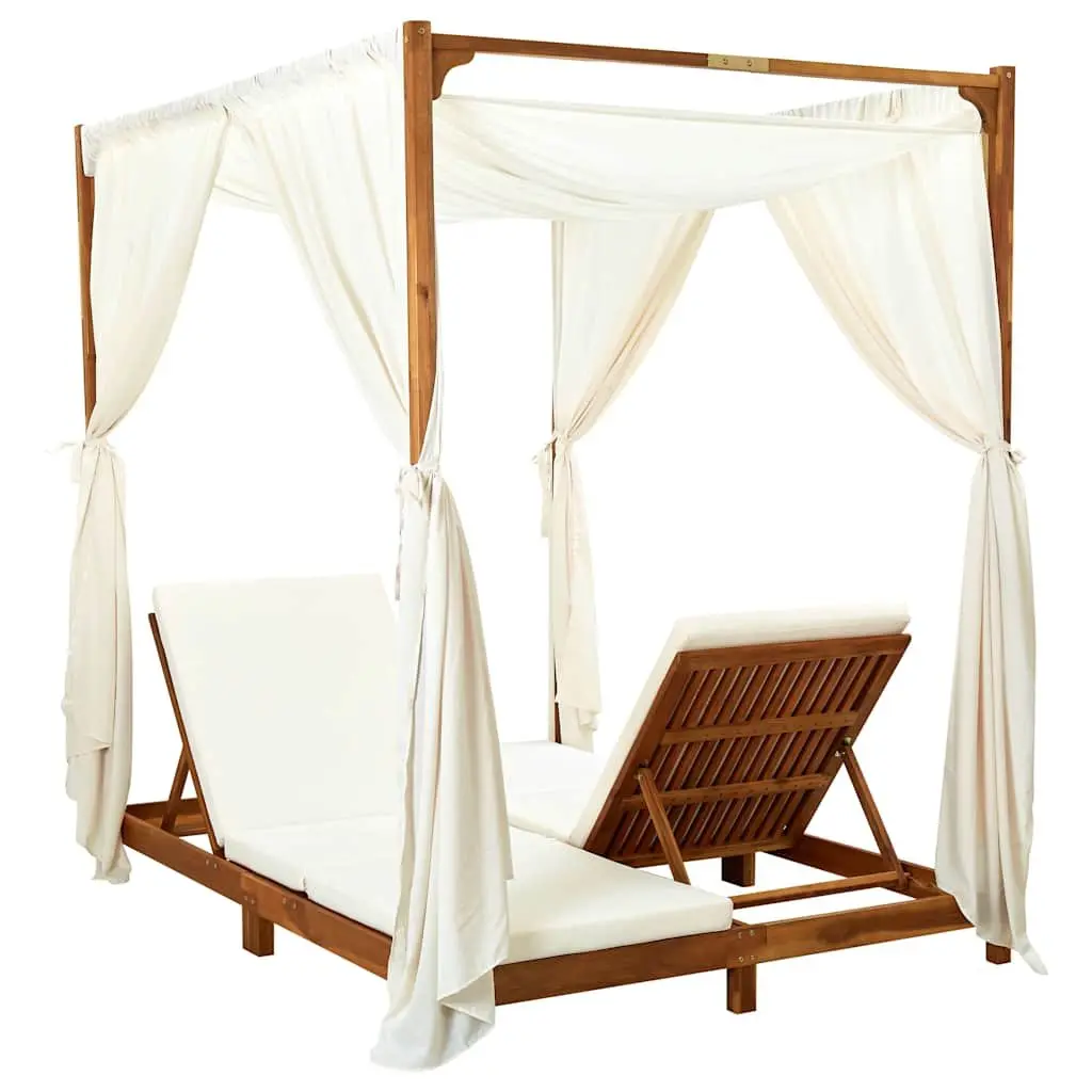 Double Sun Lounger with Cream Cushions